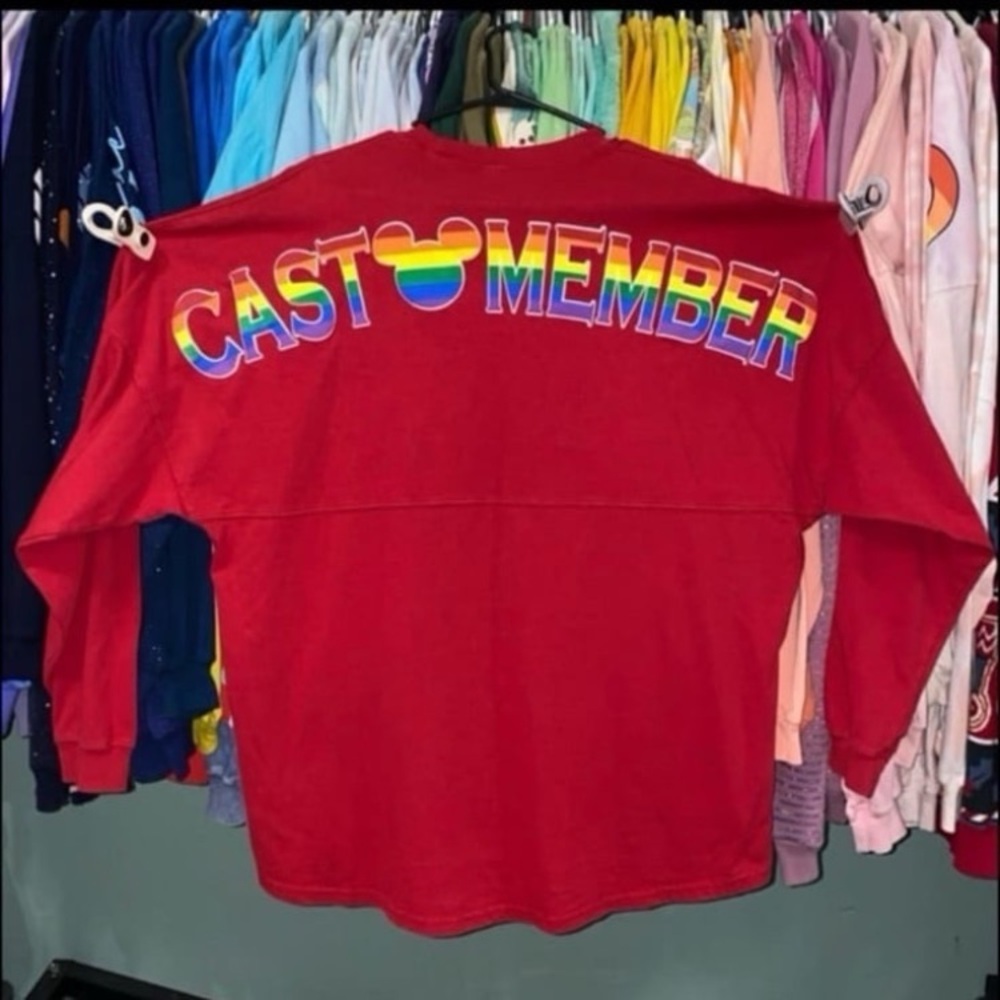 Disney parks cast member exclusive rainbow pride Mickey Mouse spirit jersey L